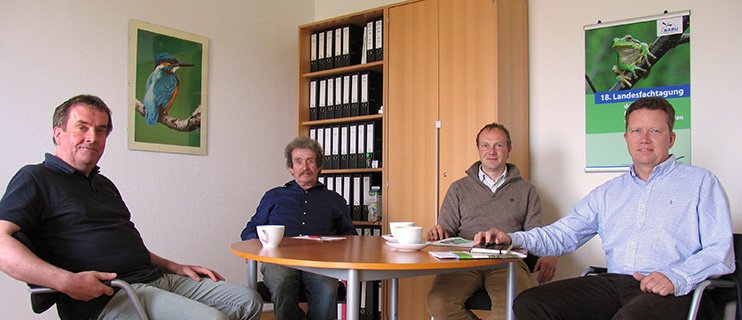 Bernd Heinitz und Joachim Schruth (NABU Sachsen) im Gespräch mit Wolfram Günther und Dr. Gerd Lippold (Bündnis 90/Die Grünen) NABU Sachsen